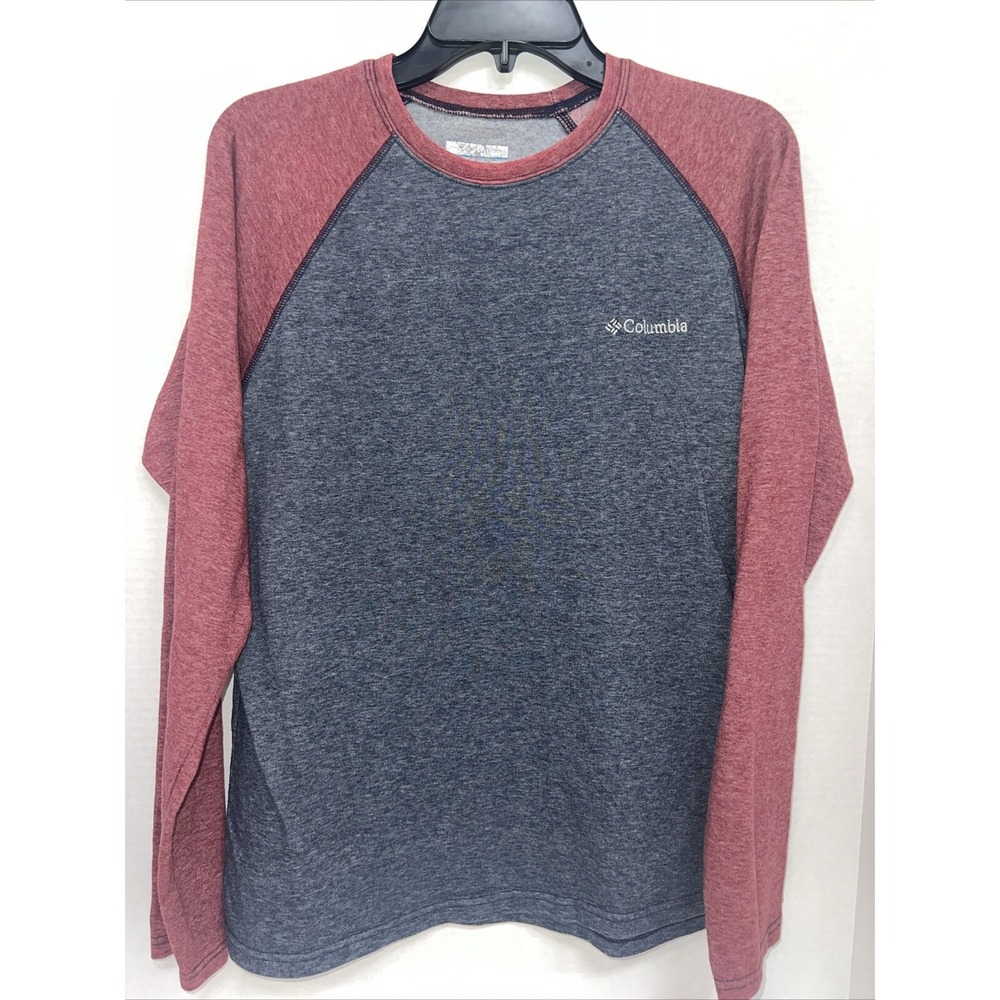 Columbia Shirt Men's Small Blue Red Sleeves Long Sleeve